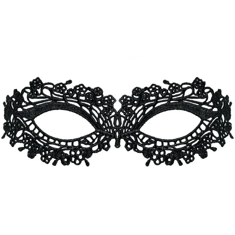GestickteSpitzenmaske–Schwarz