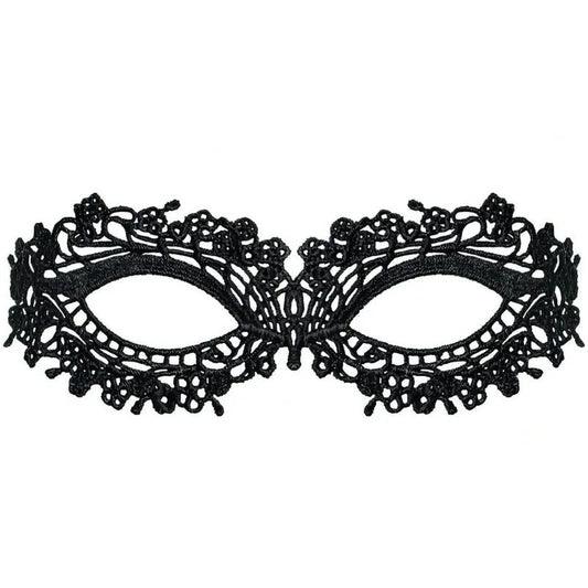 GestickteSpitzenmaske–Schwarz