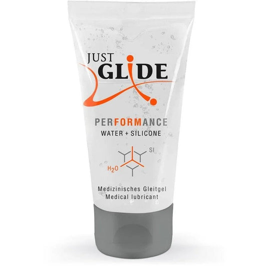 Gleitgel„Performance“–wasserbasiertmitSilikon(50ml)vonJustGlide