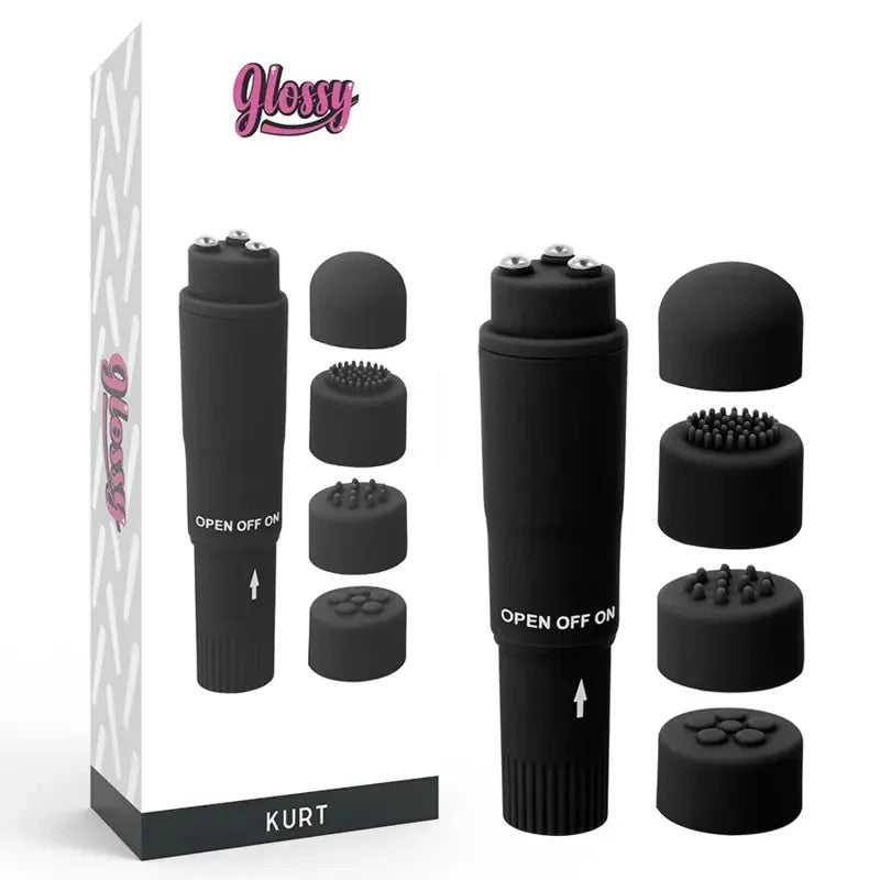 GLOSSY–KURTTASCHENMASSAGERSCHWARZ