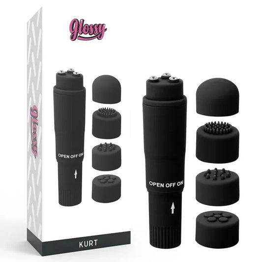 GLOSSY–KURTTASCHENMASSAGERSCHWARZ