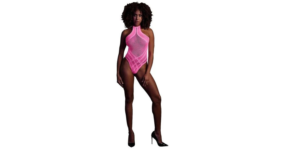 GlowInTheDarkBodyWithHalterNeckPink