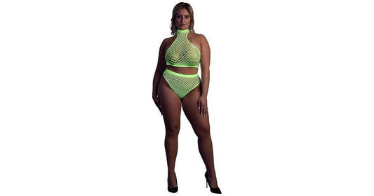 GlowInTheDarkTurtleNeckAndHighWaistSlipGreen