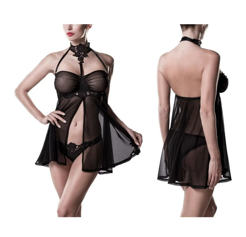 GREYVELVET2-pieceset(negligee,panty)XXL/3XL