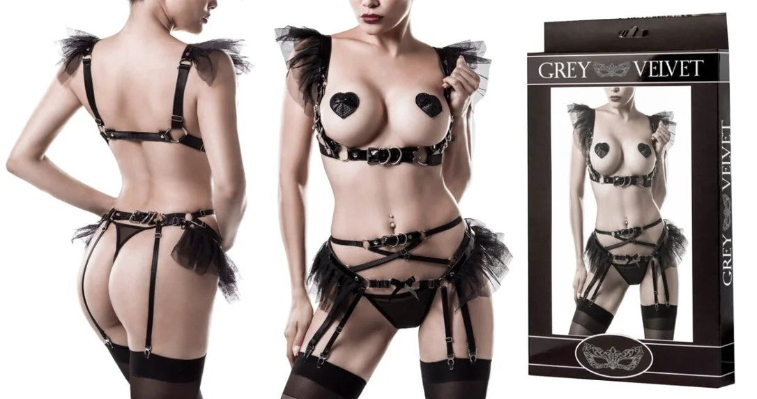 GREYVELVET4-pieceeroticsetS/M