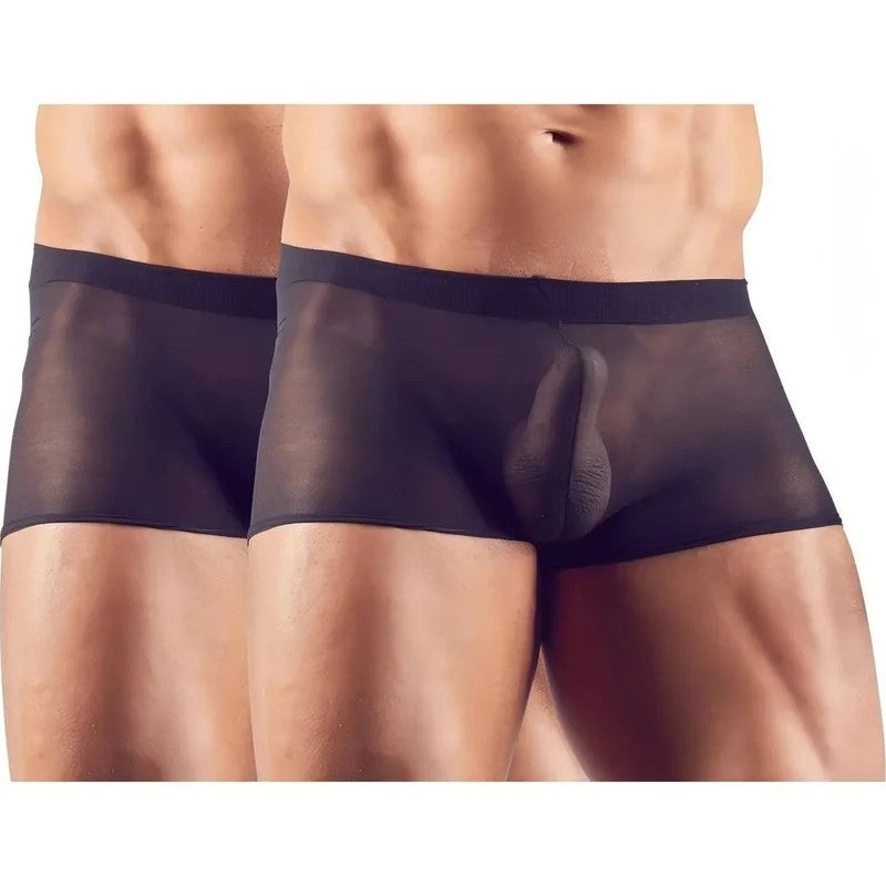 HalbtransparenteschwarzeMesh-Boxershorts