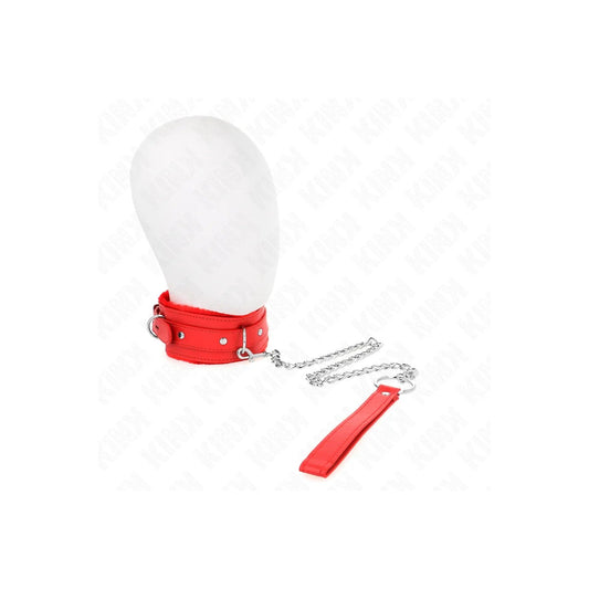 HALSBANDMITLEINE65CMMITEINSCHRÄNKUNGENROT36-42CMX5,5CMVONKINKCOLLAR&GAG