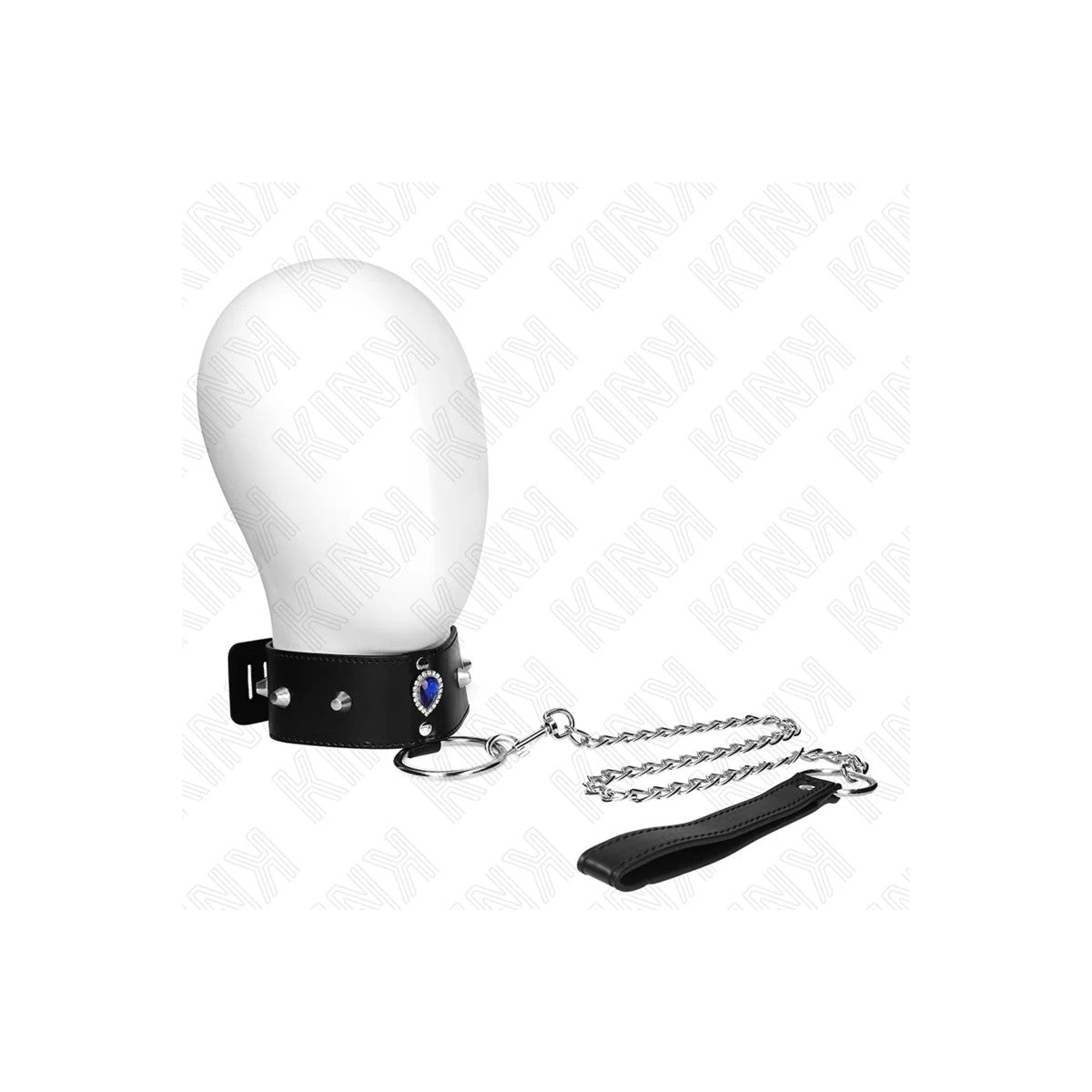HALSKETTE65CMMITBANDMITBLAUENDIAMANTENVERSTELLBAR36-43CMX5CMVONKINKCOLLAR&GAG