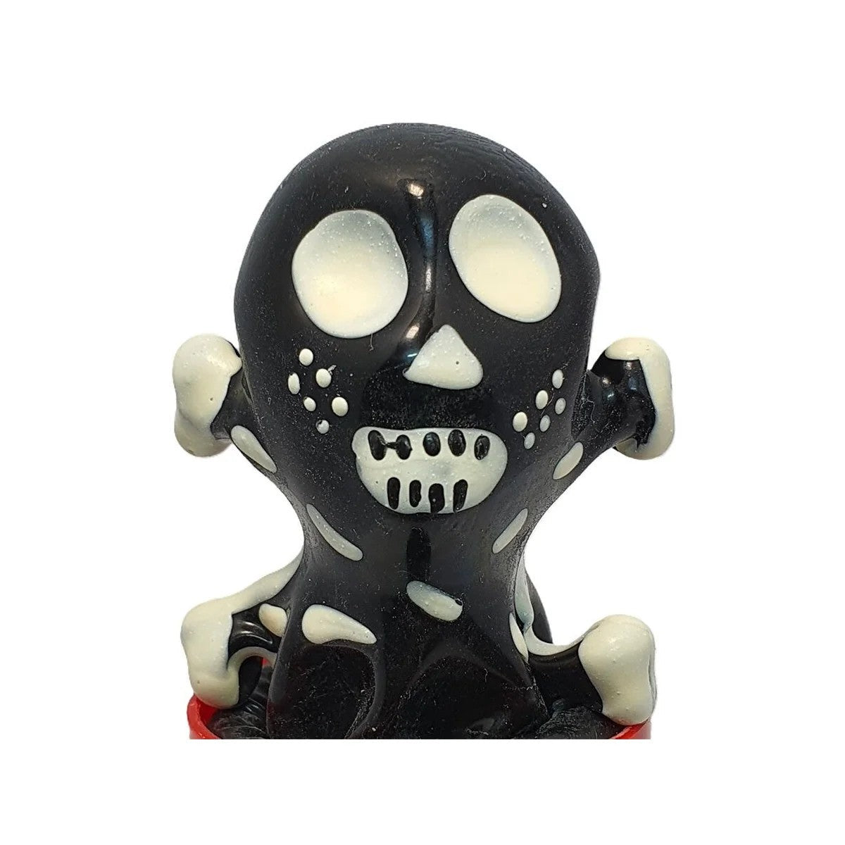 HANDBEMALTESKONDOMTOTENKOPFSCHWARZMODELL2VONCONDOMERIE
