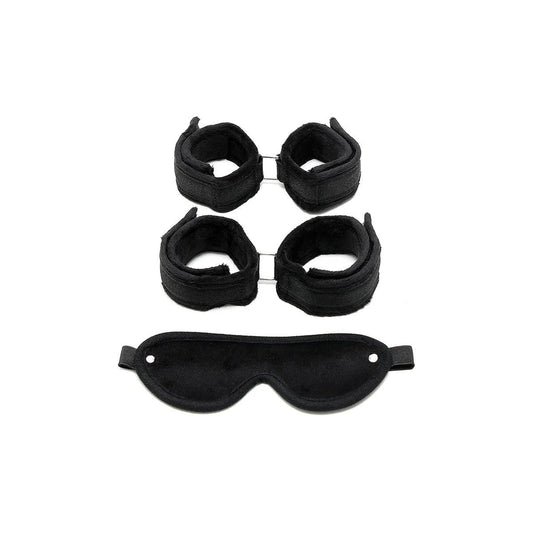 HANDSCHELLEN,FUSSFESSELNUNDMASKESCHWARZVONBONDAGEPLAY