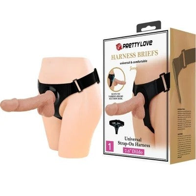HarnessBriefsUniversalHarnessMitDildoJerry21,8cmNatur|PrettyLove