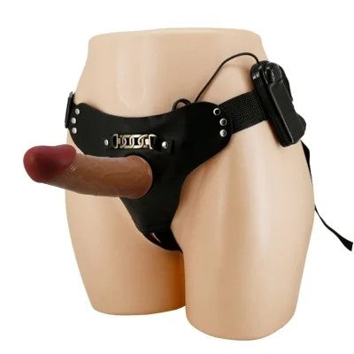 HarnessSlipStarksMulti-SpeedVibrationDildo17,5cmHellbraun|PrettyLove