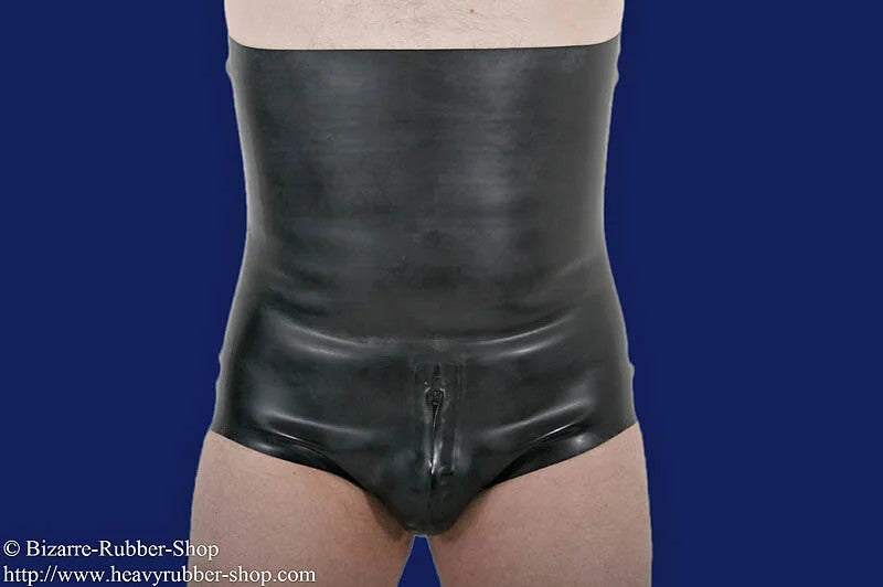 Highcutpanties,reinforcedbackwithsuspensoryoptionwithzipperMblackRubber0,60mm2wayscrotchzipper