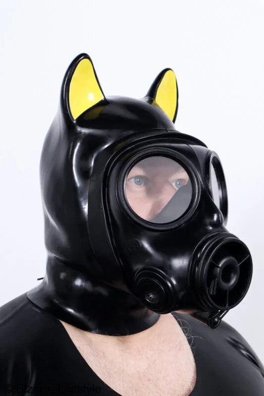 HundemaskemitangeklebterS10Gasmaskeinkl.ReißverschlussundweiterenOptionen„MadeinGermany“