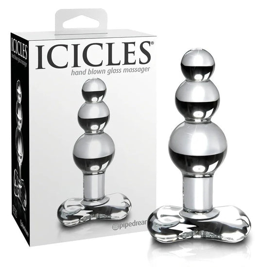 IciclesNo.47–dreifach-perlen,GlasAnalplug(transparent)