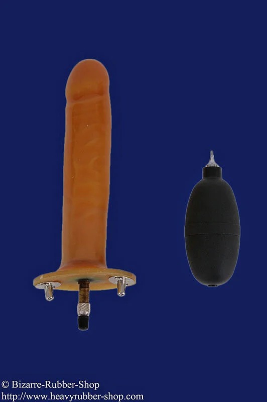 InflatabledildoforcoercivebeltwithvalveandpressureballØ38mmoptionallysolidcoreblackwithsolidcore