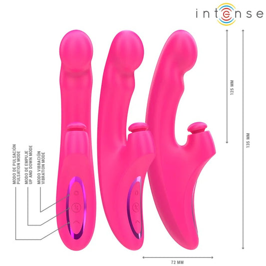 INTENSE–EMIVIBRATOR13,5CMMULTIFUNKTION3IN110VIBRATIONENROSA