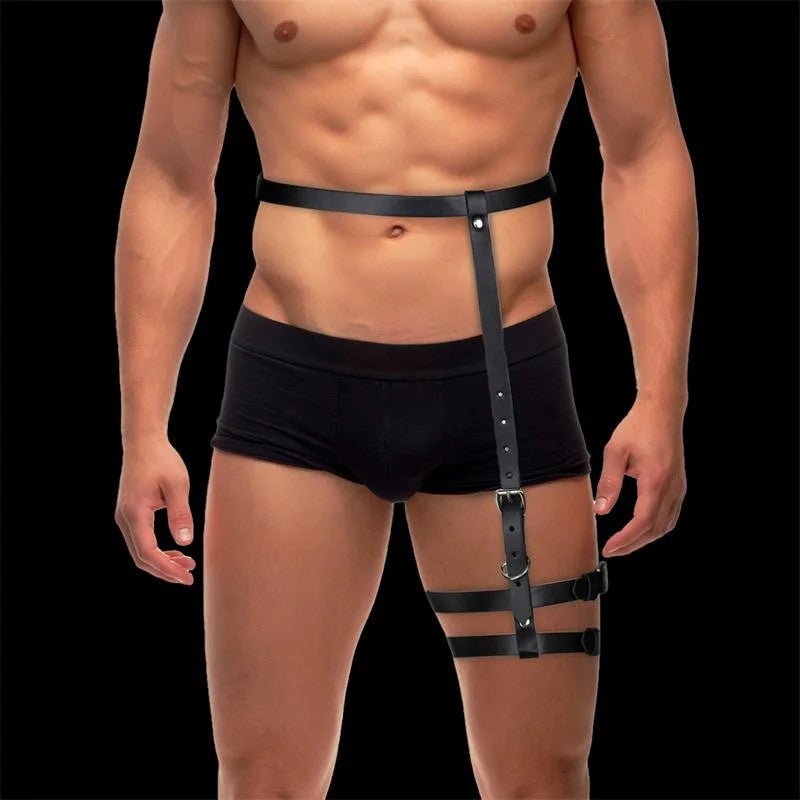 InToYouBDSMLineMartinLeg&WaistBondageHarnessBlack