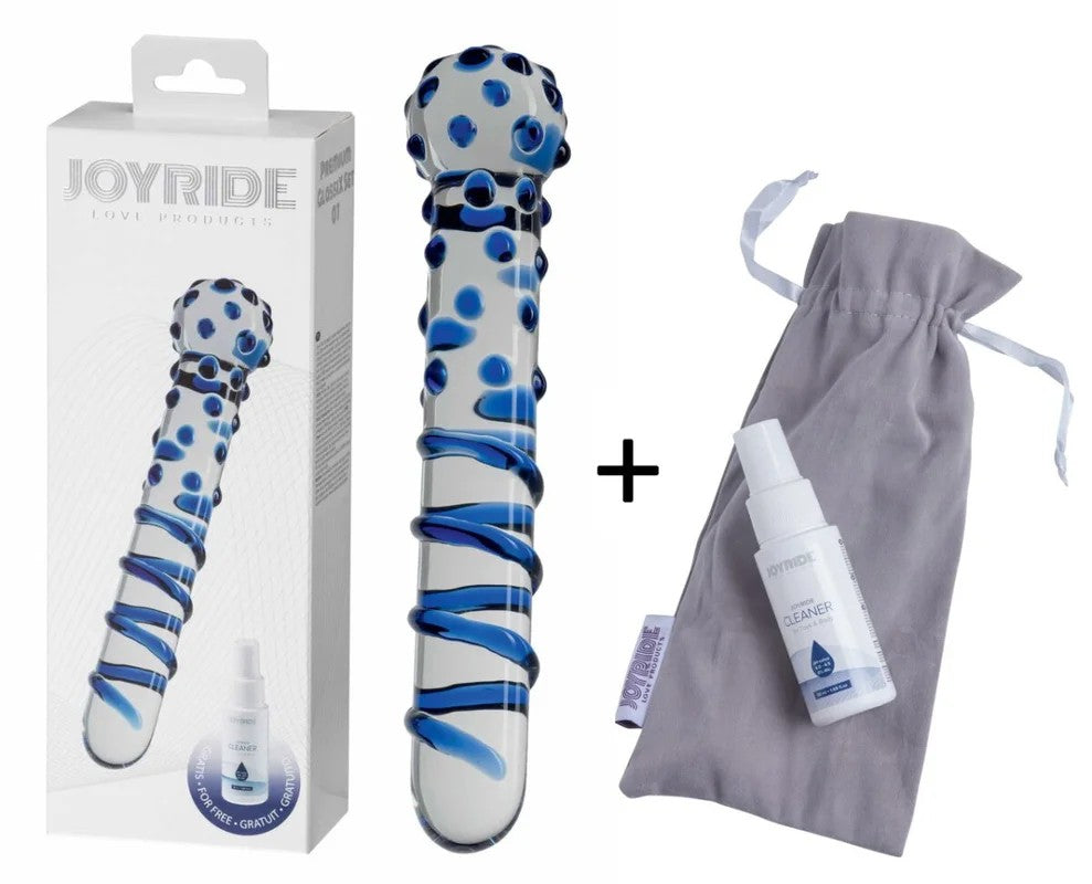 JOYRIDEPremiumGlassiXSet07transparent,blau20cm