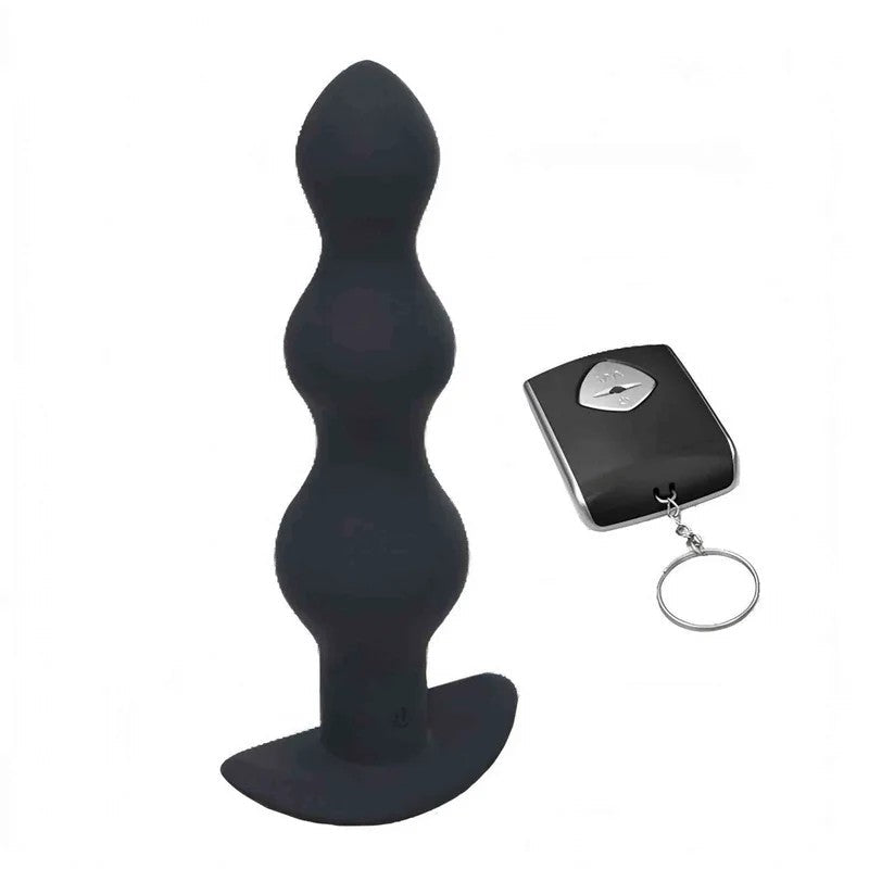 KabellosevibrierendeAnalkette–12Vibrationsmodi,100%hypoallergenesmedizinischesSilikon