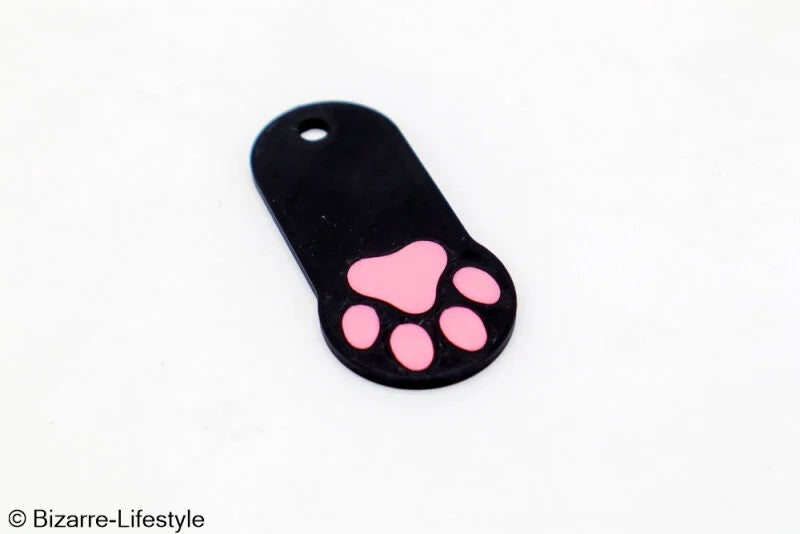 Keychain/shoppingcarttokenwithpawblack-pink