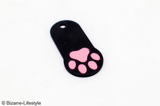 Keychain/shoppingcarttokenwithpawblack-pink