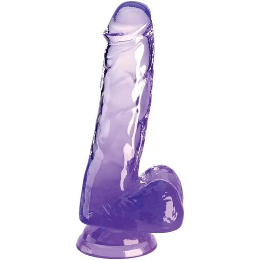 KINGCOCK–CLEARREALISTISCHERPENISMITKUGELN13.5CMLILA