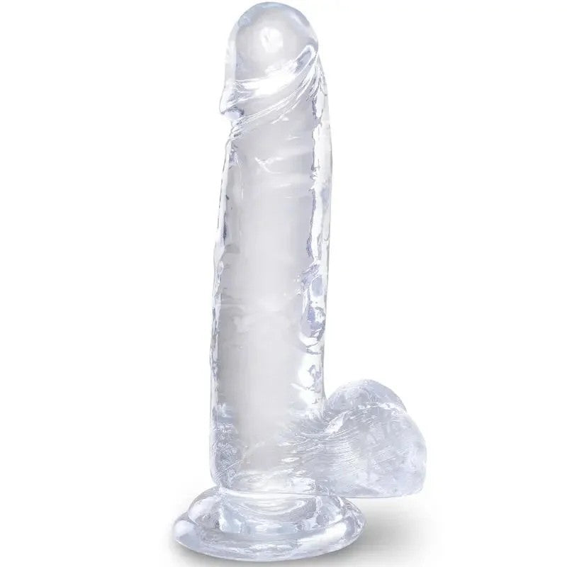 KINGCOCK–CLEARREALISTISCHERPENISMITEIEREN15.2CMTRANSPARENT