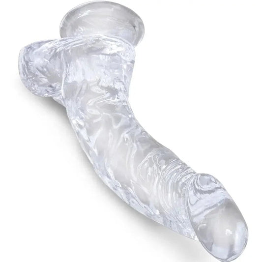 KINGCOCK–CLEARREALISTISCHGEBOGENERPENISMIT16.5CMTRANSPARENTENEIEREN