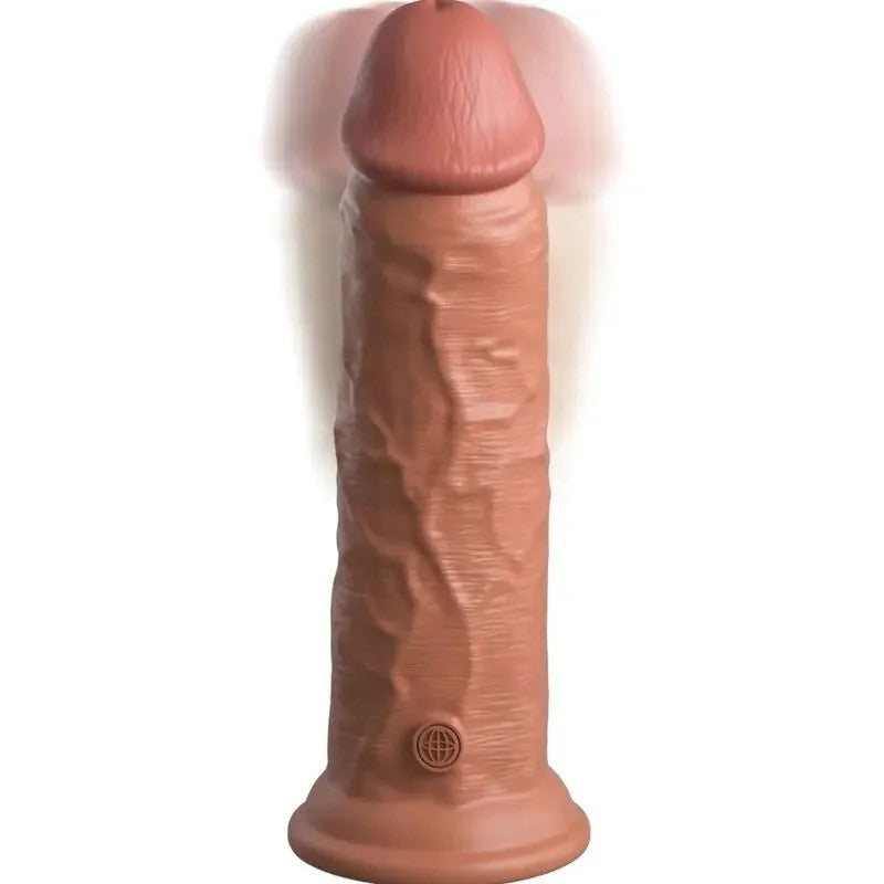 KINGCOCK–ELITEREALISTISCHERDILDOMITVIBRATIONUNDSILIKON20.3CMKARAMELL