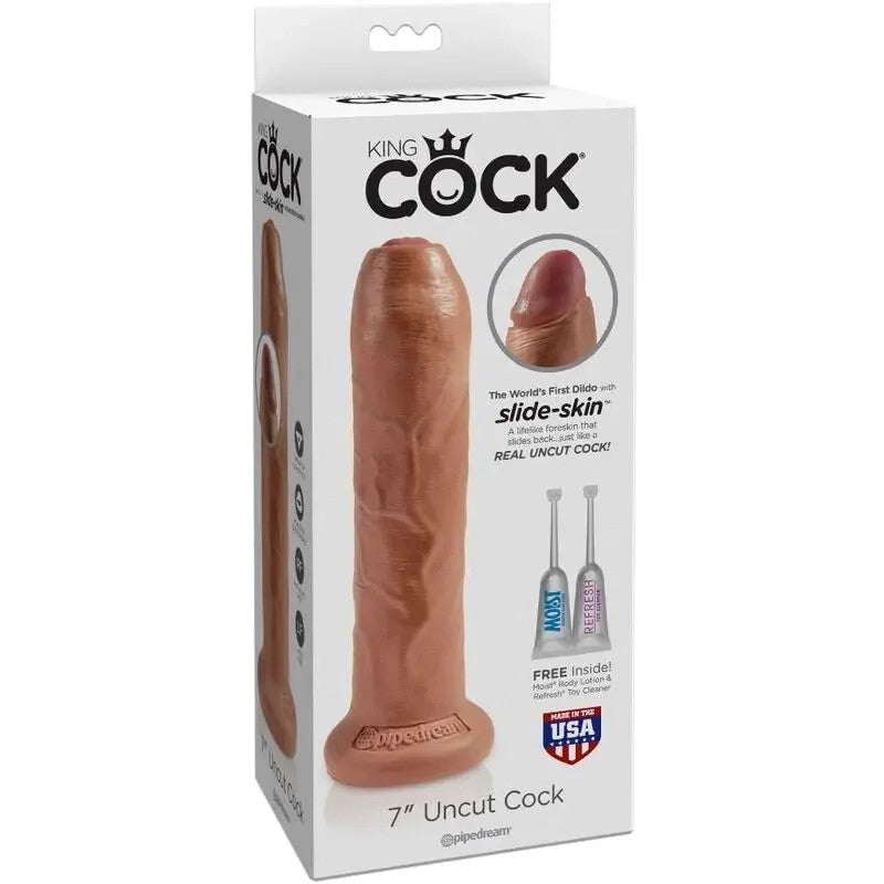 KINGCOCK–UNGESCHNITTENERREALISTISCHERPENIS17.8CMKARAMELL