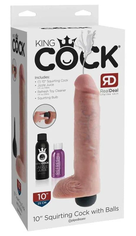 KingCock10″SquirtingCockwithBallsFlesh