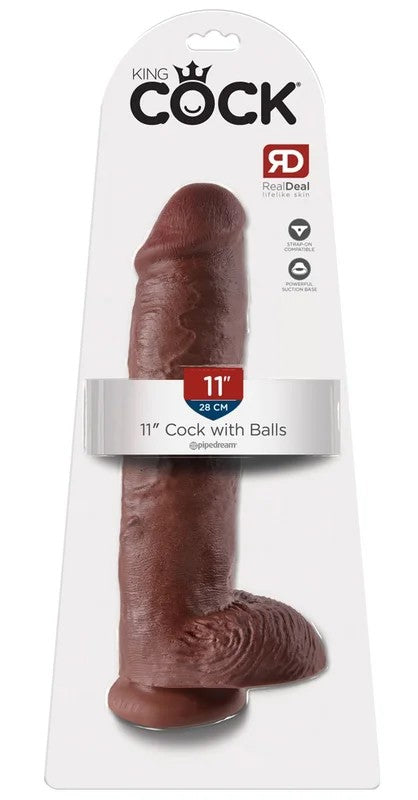 KingCock11″CockwithBallsBrown