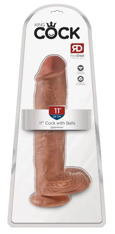 KingCock11″CockwithBallsTan