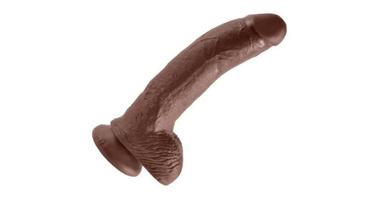 KingCock9inchCockWithBallsBrown