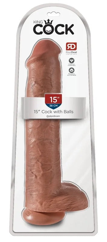 KingCockCockwithBalls15″Tan