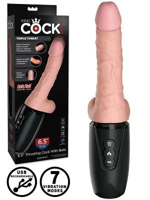 KingCockPlus–6.5inchThrustingCockwithBallsFlesh