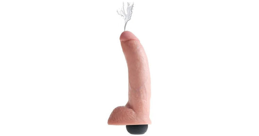 KingCockSquirtingCockWithBalls9InchLight