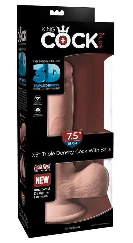 KingCockTripleDensityCockwithballs19cm