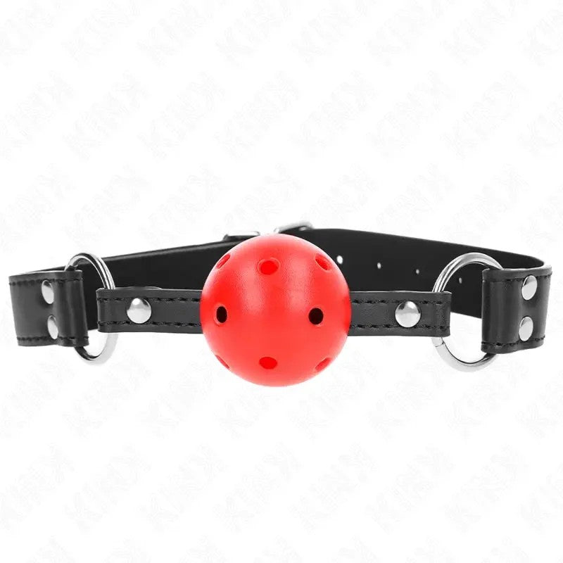 KINK–ATMUNGSAKTIVERBALL4CMKNEBELMITDOPPELNIETLEDER62,5x2,5CMVERSTELLBAR42-58CM