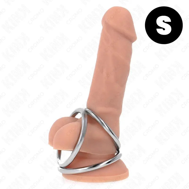 KINK–DREIFACHCHROMMETALLPENISRING3,2CMBIS4,5CM