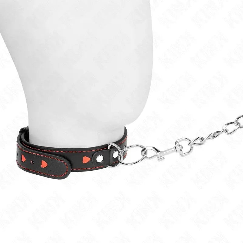 KINK–HALSKETTEMITBAND65CMHERZDETAILS52,5X2,5CM
