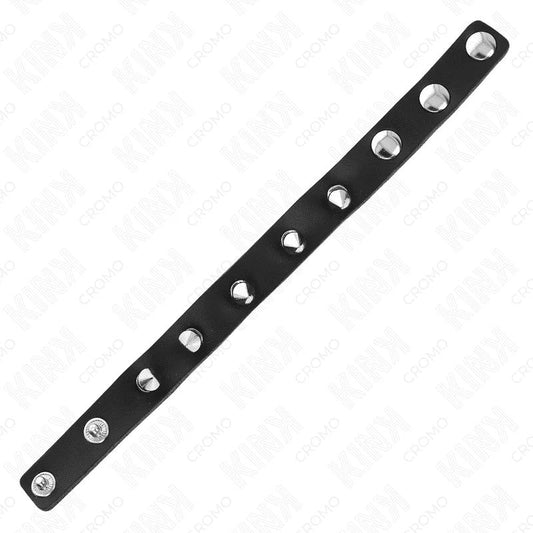 KINK–PENISRINGAUSLEDERMITDRUCKVERSCHLUSSROTFUTTER21X1,5CM