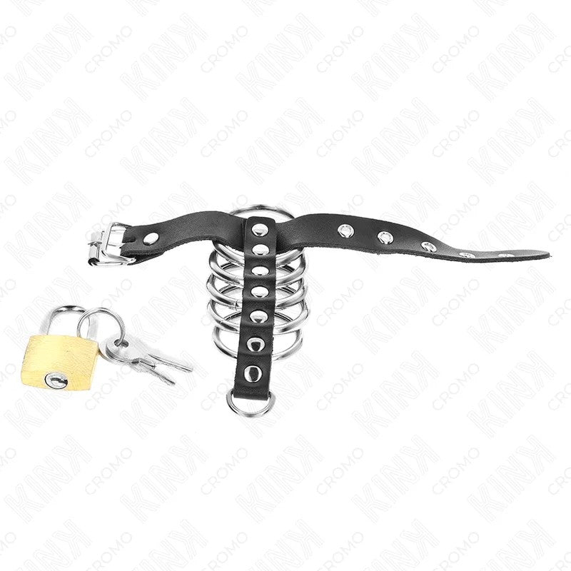 KINK–PENISRINGAUSLEDERMITVERSCHLUSSBAND21X2CMUND5METALLRINGENVON3CMBIS4CM