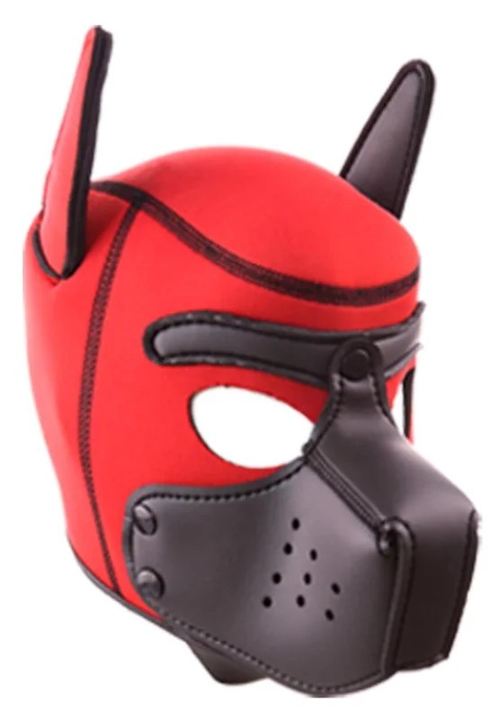 KinkyPUPPYNeopreneHoodRed-Black