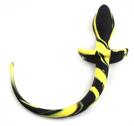 KinkyPuppyPlugDogTail7.5x3.1cmBlack-Yellow
