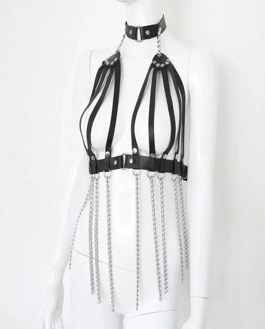 KinkySabine–Leder-BH„Chains“mitKetten