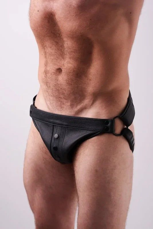 KinkySabine–Leder-JockstrapmitDruckknöpfenschwarz