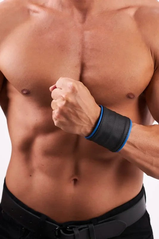 KinkySabine–weichesLederarmband/Geldbörseschwarz/blau