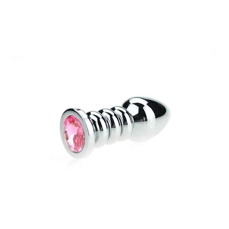 Kiotos–RibbedButtplugPink3,5cm